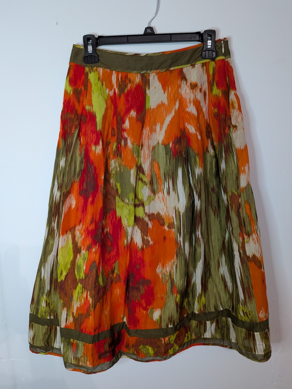 Talbots Multicolor A-Line Pleated Lined Skirt